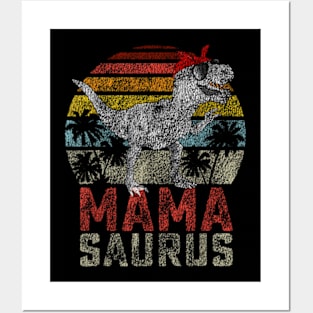 Mamasaurus T Rex Dinosaur Mama Saurus Family Matching Women Posters and Art